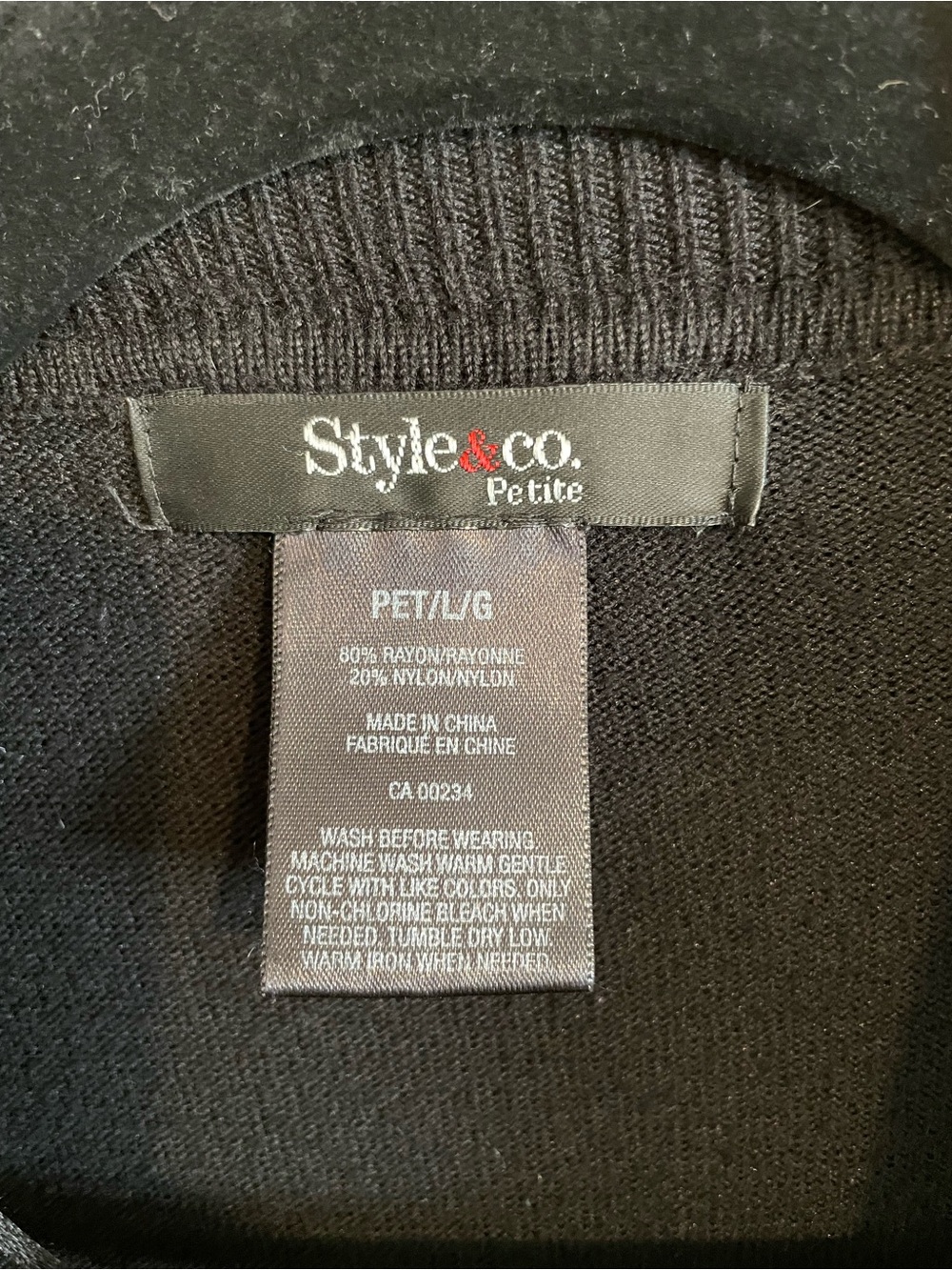 Style & Co. Black Ruffle-Front Open Cardigan - Picture 2 of 3